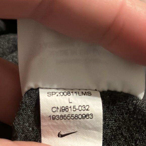 Nike Dri Fit T-Shirt Size L Gray Swoosh Logo Athletic Short Sleeve Casual Mens - Picture 7 of 7